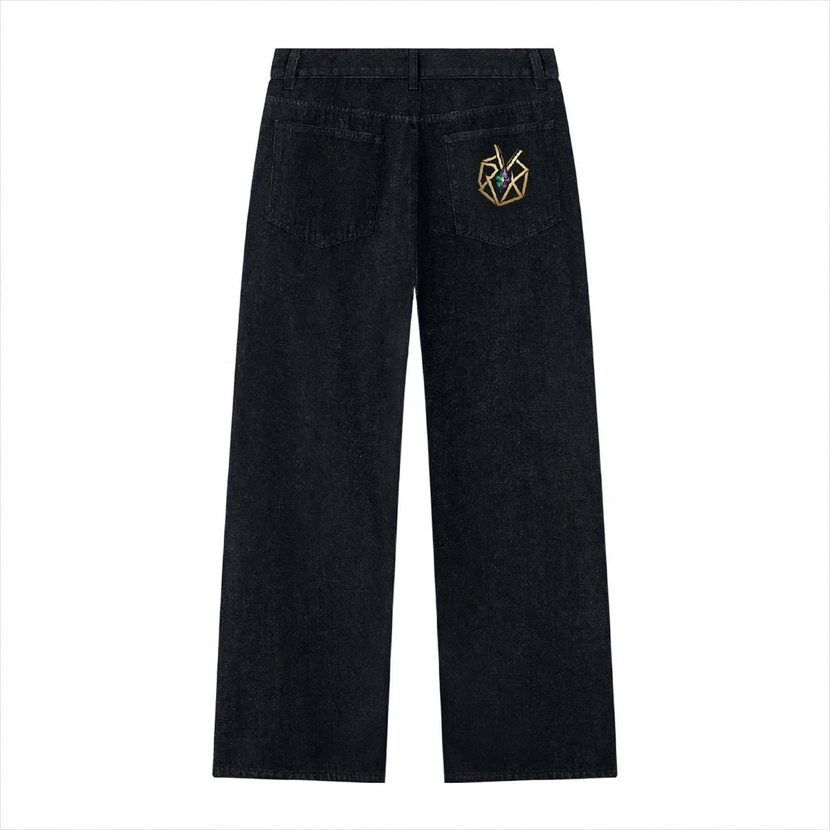 Men's Vintage Wash Wide Leg Denim Jeans