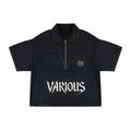 Unisex Vintage Wash Boxy Quarter-Zip Denim Shirt