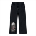 Men's Vintage Wash Wide Leg Denim Jeans