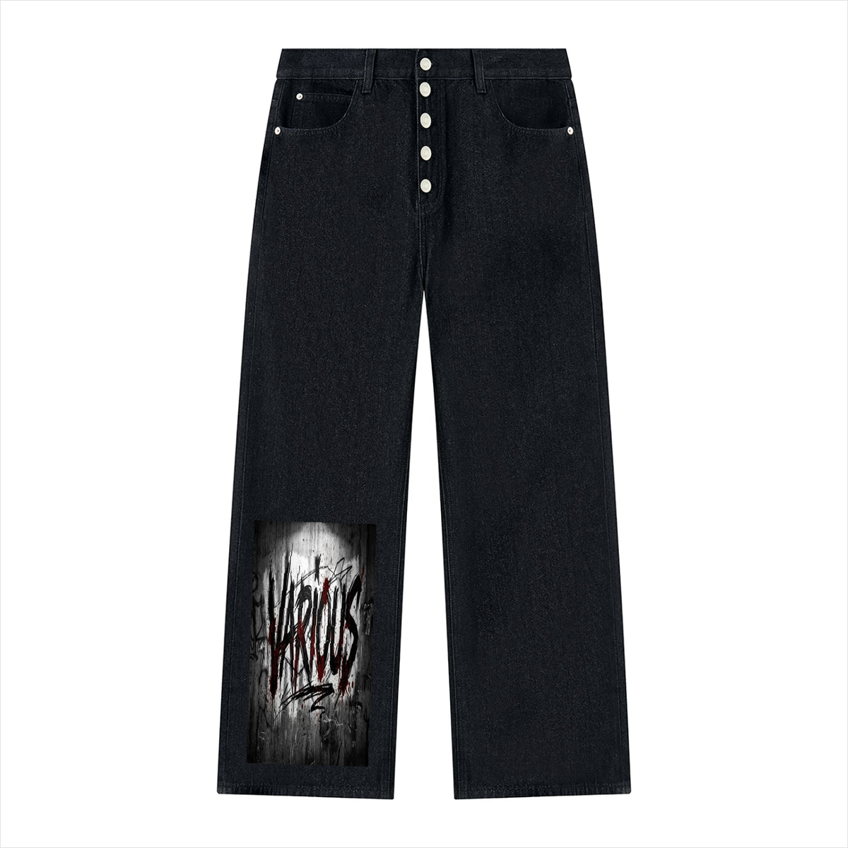 Men's Vintage Wash Wide Leg Denim Jeans
