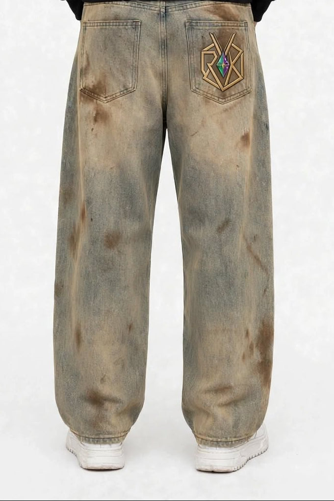 Men’s Vintage Wash Barrel Leg Jeans
